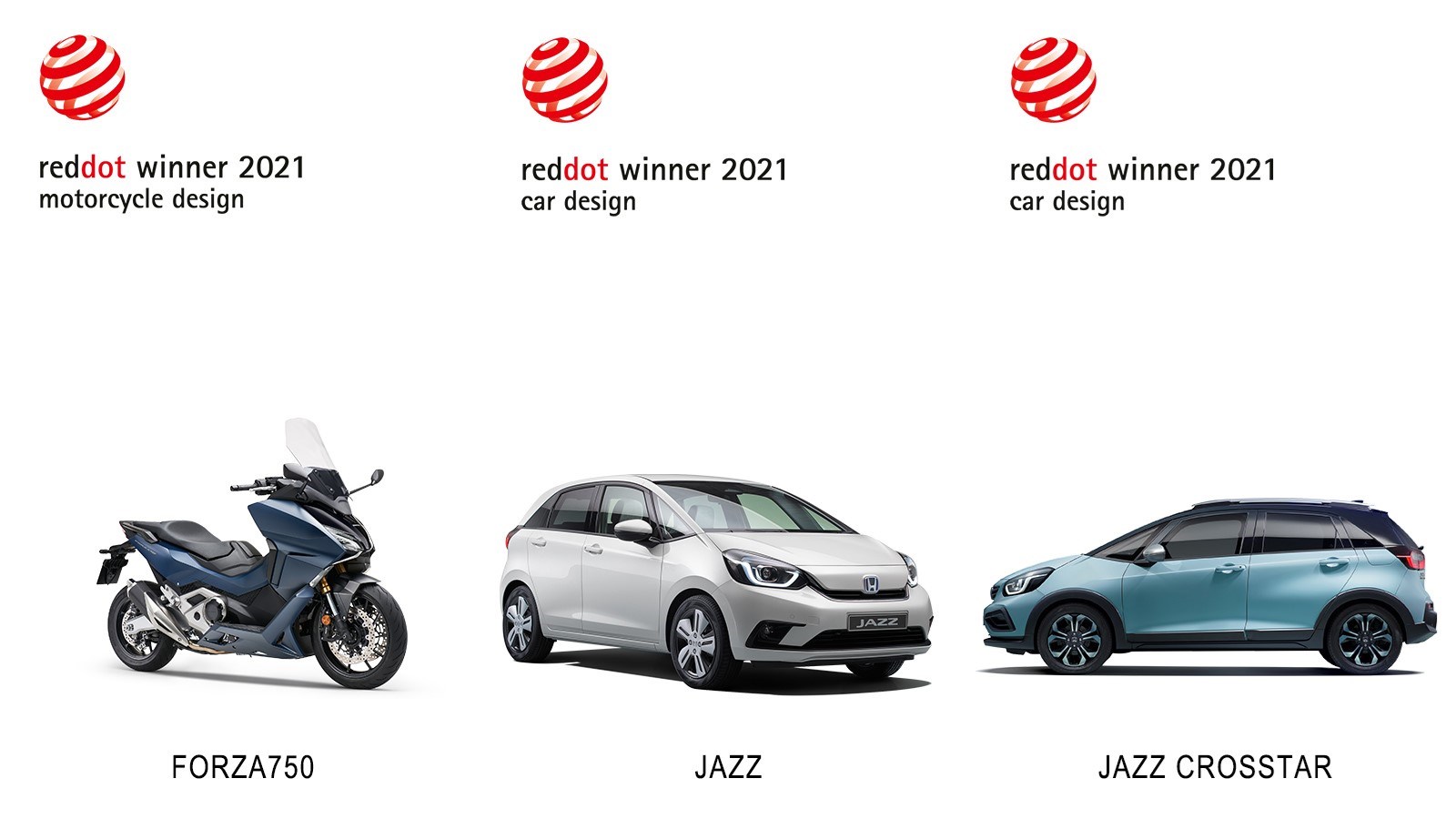 330941 HONDA WINS RED DOT AWARDS 2021 FOR NEW JAZZ E HEV JAZZ CROSSTAR E HEV AND